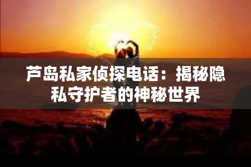 芦岛私家侦探电话：揭秘隐私守护者的神秘世界