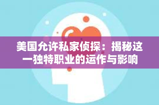 美国允许私家侦探：揭秘这一独特职业的运作与影响