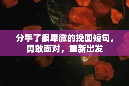 分手了很卑微的挽回短句，勇敢面对，重新出发