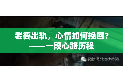 老婆出轨，心情如何挽回？——一段心路历程