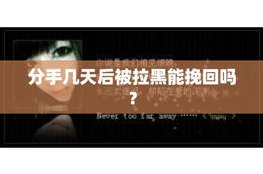分手几天后被拉黑能挽回吗？