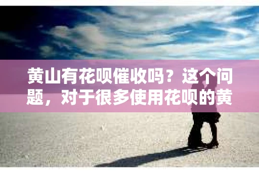 黄山有花呗催收吗？这个问题，对于很多使用花呗的黄山朋友来说，可能是一个心头大石。毕竟，谁都不想因为逾期还款而影响到自己的信用记录。那么，黄山的花呗用户，真的会面临催收吗？今天，我们就来聊聊这个话题。