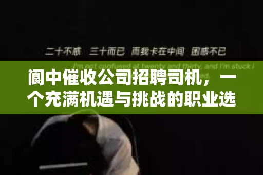阆中催收公司招聘司机，一个充满机遇与挑战的职业选择