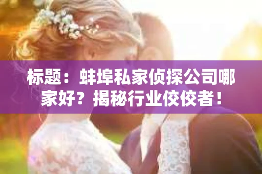标题：蚌埠私家侦探公司哪家好？揭秘行业佼佼者！